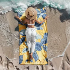 Sandproof Beach Towel Soft Cover Blanket Tropical Pug Large 3D Print Pattern Towel Bath Towel Beach Sheet Blanket Classic 100% Micro Fiber Comfy Blankets