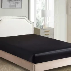 Sateen Fitted Sheet Solid Color Simulation Silk Bed Sheet Simple and Comfortable Anti-Wrinkle