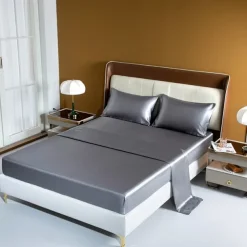 Satin Ice Silk Four-piece Set European American Sheets, Mattress Covers, Pillowcases Bedding