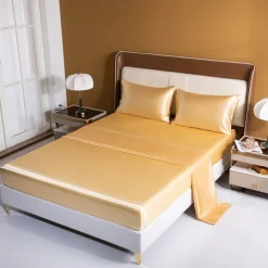 Satin Ice Silk Four-piece Set European American Sheets, Mattress Covers, Pillowcases Bedding