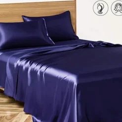 Satin Imitation Silk Bedding Four-piece Set Bed Sheet Bed Cover Pillowcase Combination Sheet Set