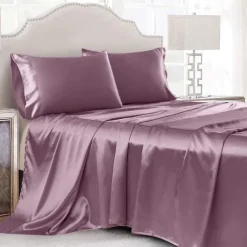 Satin Imitation Silk Bedding Four-piece Set Bed Sheet Bed Cover Pillowcase Combination Sheet Set