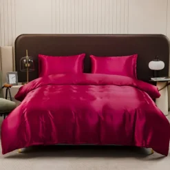 Satin Imitation Silk Ice Silk Bed Sheet Set Three or Four Piece Set