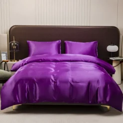 Satin Imitation Silk Ice Silk Bed Sheet Set Three or Four Piece Set