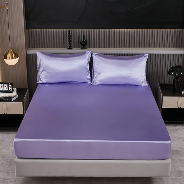 Satin Imitation Silk Set Light Luxury High-grade Pure Color Cool Feeling Bed Sheet Naked Sleeping Bedding