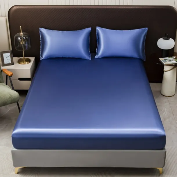 Satin Imitation Silk Solid Color Bedding Three-piece Set Bed Sheet Four-piece Set Pillowcase Combination Sheet Set