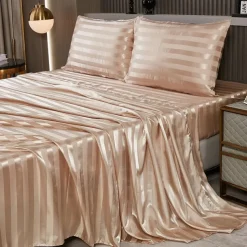 Satin satin ice silk four-piece set European and American sheets, mattress covers and pillowcases