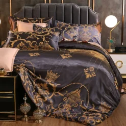 Satin Silk Duvet Cover Bedding Sets Comforter Cover with 1 Duvet Cover or Coverlet,1Sheet,2 Pillowcases for Double/Queen/King(1 Pillowcase for Twin/Single)