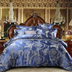 Satin Silk Duvet Cover Bedding Sets Comforter Cover with 1 Duvet Cover or Coverlet,1Sheet,2 Pillowcases for Double/Queen/King(1 Pillowcase for Twin/Single)