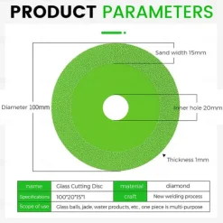 Saw Blade Tool Glass Cutting Disc Diamond High-temperature Resistant Accessories Green Angle Grinder Grinding Wheel