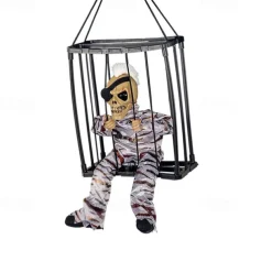 Scary Cage Halloween Doll Haunted House Prop with Screaming Voice Nightmare Creature