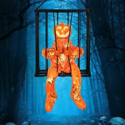 Scary Cage Halloween Doll Haunted House Prop with Screaming Voice Nightmare Creature
