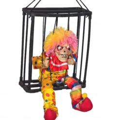 Scary Cage Halloween Doll Haunted House Prop with Screaming Voice Nightmare Creature