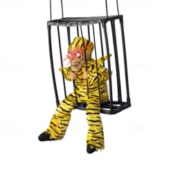 Scary Cage Halloween Doll Haunted House Prop with Screaming Voice Nightmare Creature