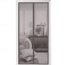 Screen Door Mesh Screen Door Simple Beautiful Screen Window Door Hands Free Magnetic Door Screen Automatic Closing Summer Curtain Net