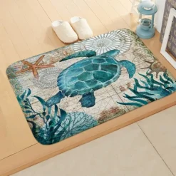 Sea Turtles Doormat,Floor mats Washable Rugs Kitchen Mat Welcome Mats Outdoor, Front Door Rug Outdoor Entrance, Rubber Mats Outside for Entryway, Patio, High Traffic Areas