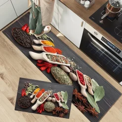 Seasoning Kitchen Mat Non-Slip Oil Proof Rug Indoor Outdoor Mat Bedroom Decor Bathroom Mat Entrance Rug Door Mat