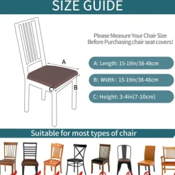 Seat Covers for Dining Room Burgundy Stretch Chair Seat Slipcover Elastic Chair Protector For Dinning Party Hotel Wedding Soft Removable Washable