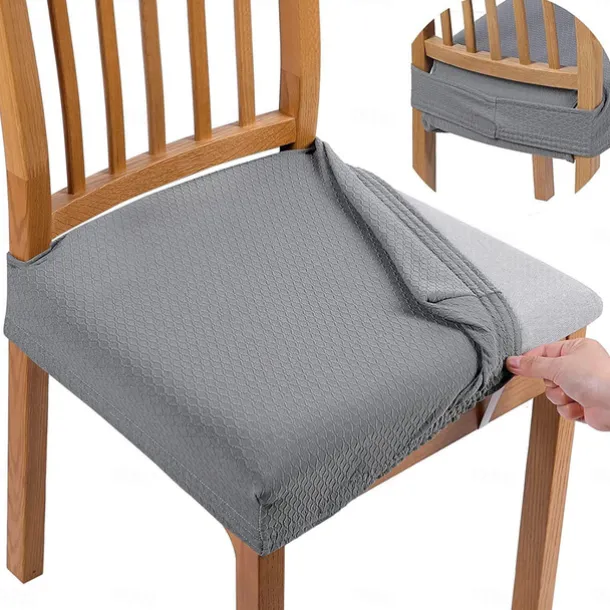 Seat Covers for Dining Room Burgundy Stretch Chair Seat Slipcover Elastic Chair Protector For Dinning Party Hotel Wedding Soft Removable Washable