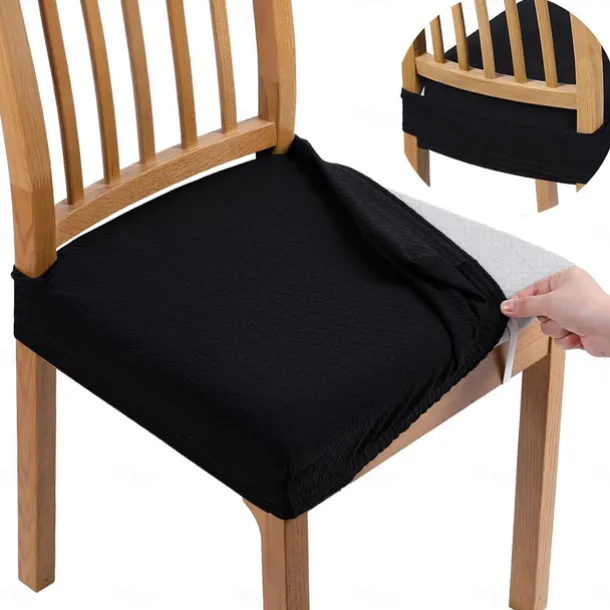 Seat Covers for Dining Room Burgundy Stretch Chair Seat Slipcover Elastic Chair Protector For Dinning Party Hotel Wedding Soft Removable Washable