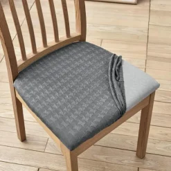 Seat Covers for Dining Room Burgundy Stretch Chair Seat Slipcover Elastic Black Chair Protector For Dinning Party Hotel Wedding Soft Removable Washable