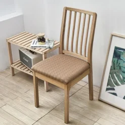 Seat Covers for Dining Room Burgundy Stretch Chair Seat Slipcover Elastic Black Chair Protector For Dinning Party Hotel Wedding Soft Removable Washable