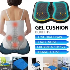 Seat Cushions Office Chair Pad,car Gel Seat Cushion for Back Pain Relief, Long Sitting for Computer Desk, Wheelchair with Non-Slip Cover