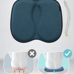 Seat Cushions Office Chair Pad,car Gel Seat Cushion for Back Pain Relief, Long Sitting for Computer Desk, Wheelchair with Non-Slip Cover