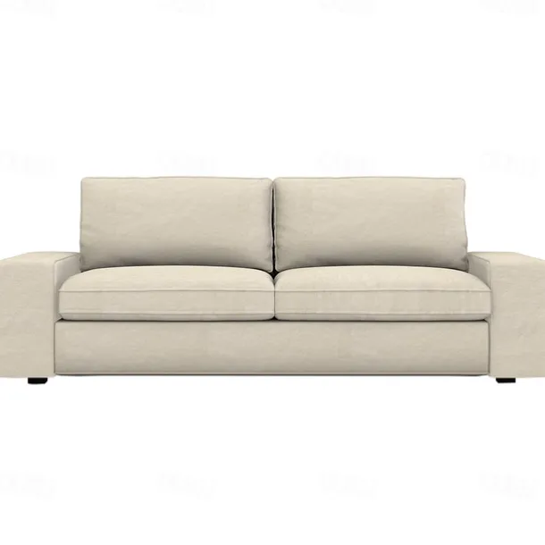 3-seat Sofa Cover Quilted 100% Cotton Slipcovers Solid Color KIVcover LITB PRIME cover