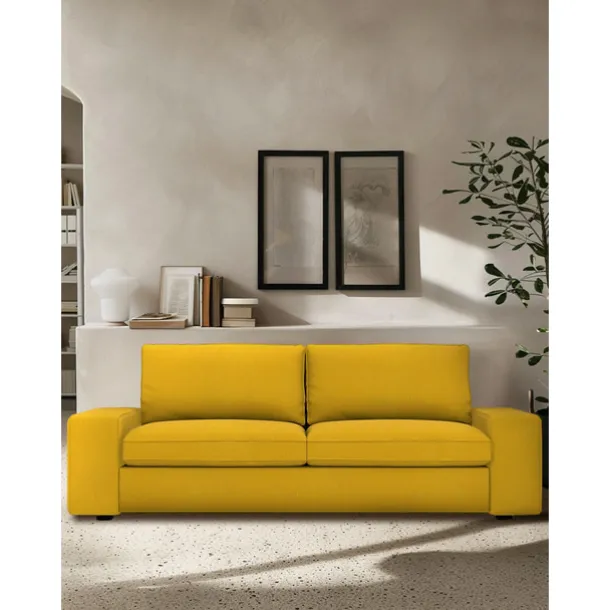 3-seat Sofa Cover Quilted 100% Cotton Slipcovers Solid Color KIVcover LITB PRIME cover