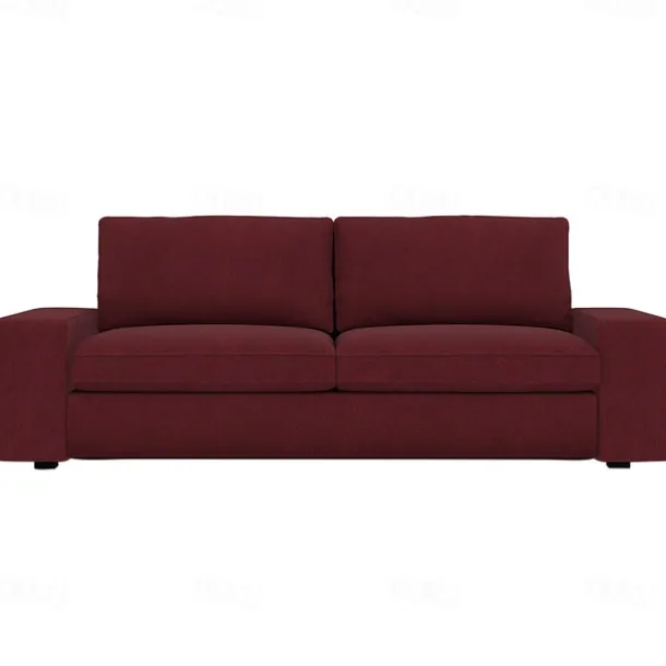 3-seat Sofa Cover Quilted 100% Cotton Slipcovers Solid Color KIVcover LITB PRIME cover