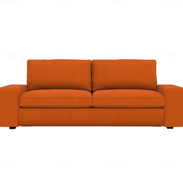 3-seat Sofa Cover Quilted 100% Cotton Slipcovers Solid Color KIVcover LITB PRIME cover