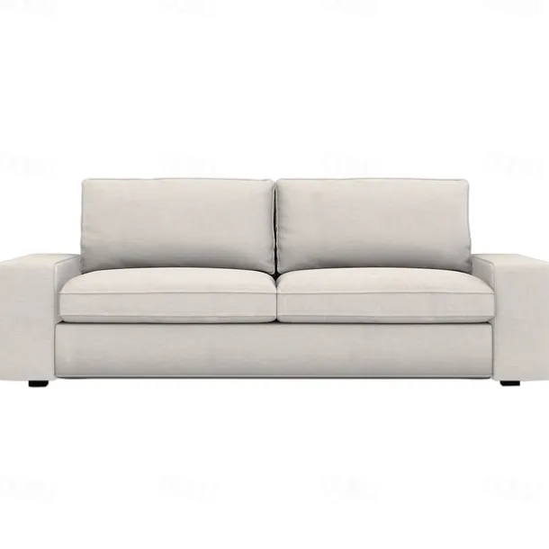 3-seat Sofa Cover Quilted 100% Cotton Slipcovers Solid Color KIVcover LITB PRIME cover