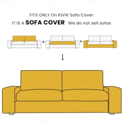 3-seat Sofa Cover Quilted 100% Cotton Slipcovers Solid Color KIVcover LITB PRIME cover
