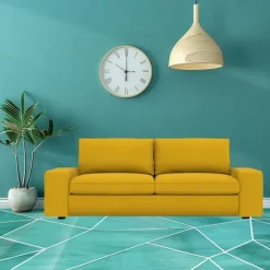 3-seat Sofa Cover Quilted 100% Cotton Slipcovers Solid Color KIVcover LITB PRIME cover