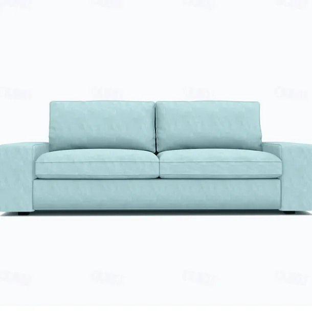 3-seat Sofa Cover Quilted 100% Cotton Slipcovers Solid Color KIVcover LITB PRIME cover