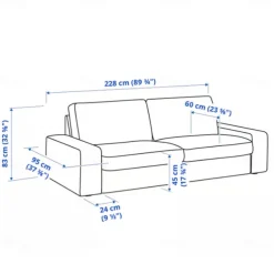 3-seat Sofa Cover Quilted 100% Cotton Slipcovers Solid Color KIVcover LITB PRIME cover