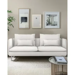 3-Seat Sofa Cover with Fine Linen Armrests Slipcovers Solid Color SODERcover LITB PRIME cover