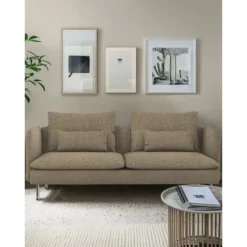 3-Seat Sofa Cover with Fine Linen Armrests Slipcovers Solid Color SODERcover LITB PRIME cover