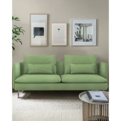 3-Seat Sofa Cover with Fine Linen Armrests Slipcovers Solid Color SODERcover LITB PRIME cover