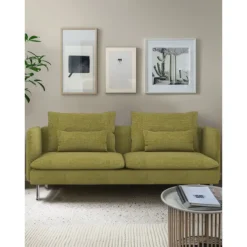 3-Seat Sofa Cover with Fine Linen Armrests Slipcovers Solid Color SODERcover LITB PRIME cover