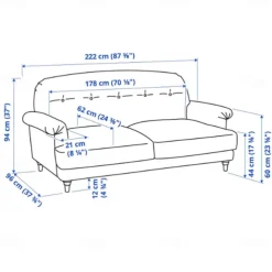 2seater Sofa Cover Floral Quilted 100% Cotton Slipcovers ESSEBODAcover LITB PRIME cover