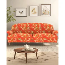 2seater Sofa Cover Floral Quilted 100% Cotton Slipcovers ESSEBODAcover LITB PRIME cover
