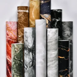 Self Adhesive Marble Wallpaper Waterproof Oil Proof Thickened Matte Surface Kitchen Decoration Refurbished Sticker Furniture Protection Film 3 Meters