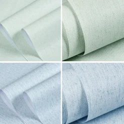 Self Adhesive PVC Waterproof Oil-Proof Burlap Texture Wallpaper Contact Paper Wall Bathroom Kitchen Furniture Renovation Wall Sticker 300*60cm