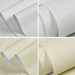 Self Adhesive PVC Waterproof Oil-Proof Burlap Texture Wallpaper Contact Paper Wall Bathroom Kitchen Furniture Renovation Wall Sticker 300*60cm