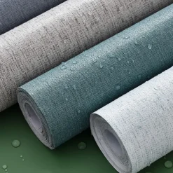 Self Adhesive PVC Waterproof Oil-Proof Burlap Texture Wallpaper Contact Paper Wall Bathroom Kitchen Furniture Renovation Wall Sticker 300*60cm