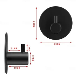 Self Adhesive Toilet Paper Holder and 4pcs Robe Hooks Stainless Steel Contemporary Bathroom Accessory Set Wall Mounted