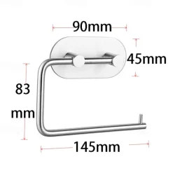 Self Adhesive Toilet Paper Holder and 4pcs Robe Hooks Stainless Steel Contemporary Bathroom Accessory Set Wall Mounted