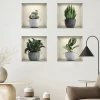 Self-Adhesive 3D Plant Wall Stickers - Waterproof, Dirt-Resistant, Easy Peel-and-Stick Decals for Living Room, Bedroom, Kitchen, and Office - Transform Your Home